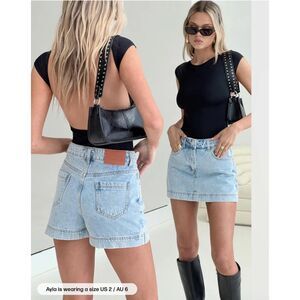 Princess Polly Light Blue Denim Shorts